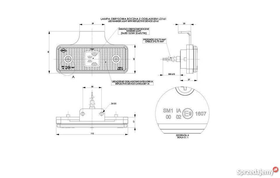 LAMPA OBRYSOWA 3xLED HORPOL LD 161 12V24 E9 FV Oświetlenie lubelskie Łuszczów Drugi