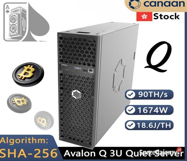 Canaan Avalon Q 90Th Bitcoin Miner 1674W Warszew sprzedam