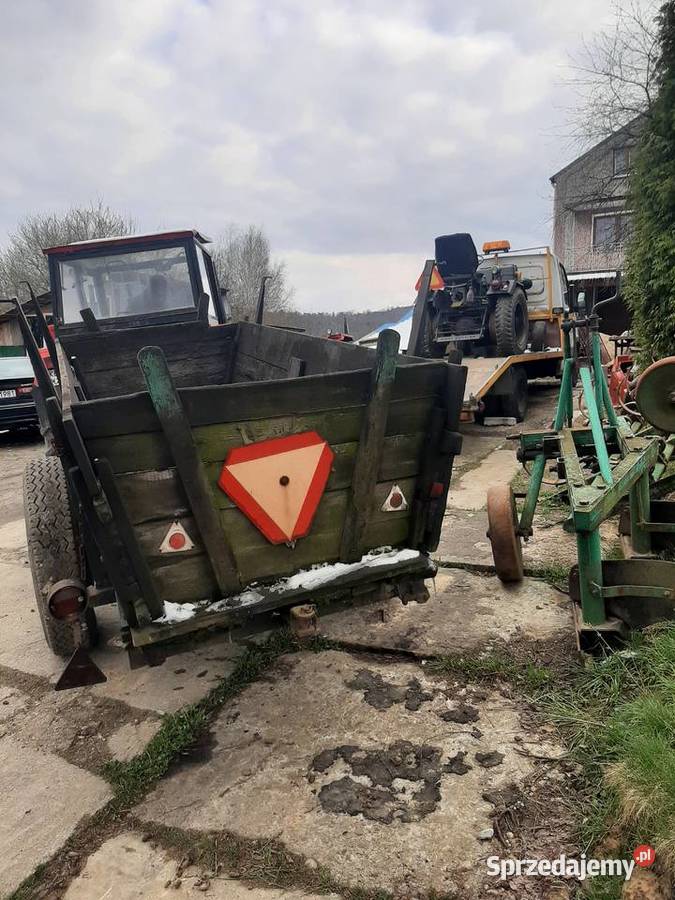 Przyczepa dwukolówka wóz masywna jednoosiową Dębica