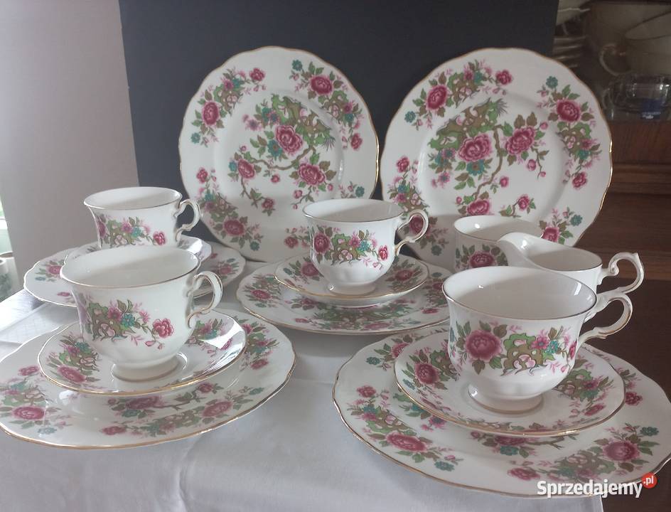 Queen Anne angielska porcelana zestaw trio Gryfino