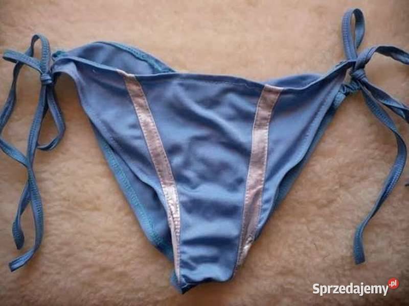 niebieski srebrny strój kąpielowy bikini S 36 M Toruń sprzedam