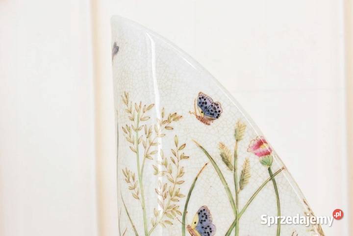 Porcelanowy Zielony Wazon Motylki Kwiatki Kraków