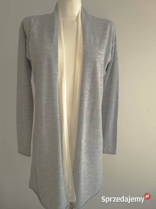 Sweter Blezer Wełniany 100 Wełna Merino Długi Łomża