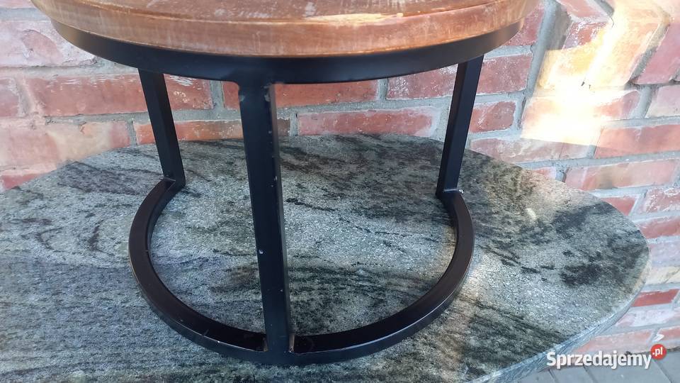 Stolik kawowy Loft lite drewno Kwietnik Stojak 43cm Stoliki kawowe i ławy Gawroniec