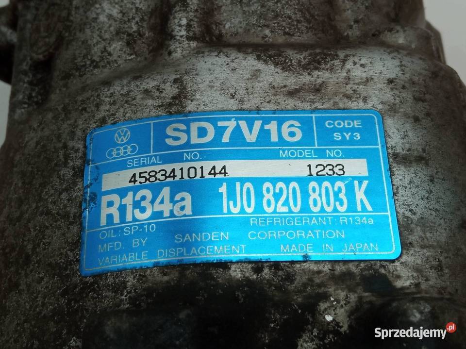 SPRĘŻARKA KLIMATYZACJI 1J0820803K 19 TDI VW Rok produkcji 2002 sprzedam