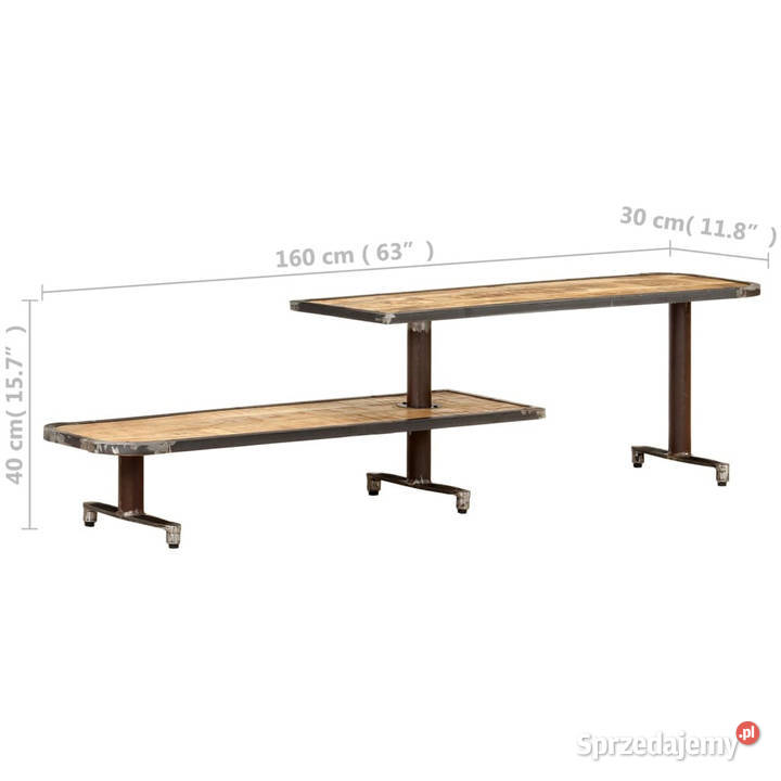 Szafka pod telewizor 160x30x40 lite drewno mango