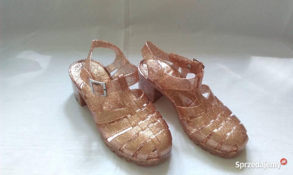 SANDAŁY damskie ZŁOTE guma r 3839 NOWE żółty/złoty Białystok