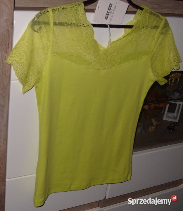 Limonkowa koronka cyrkonie NOWA MISS KISS rSM Odzież damska Rawicz