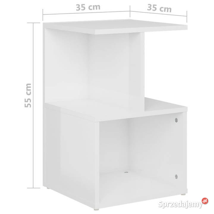 Szafka nocna biała wysoki połysk 35x35x55