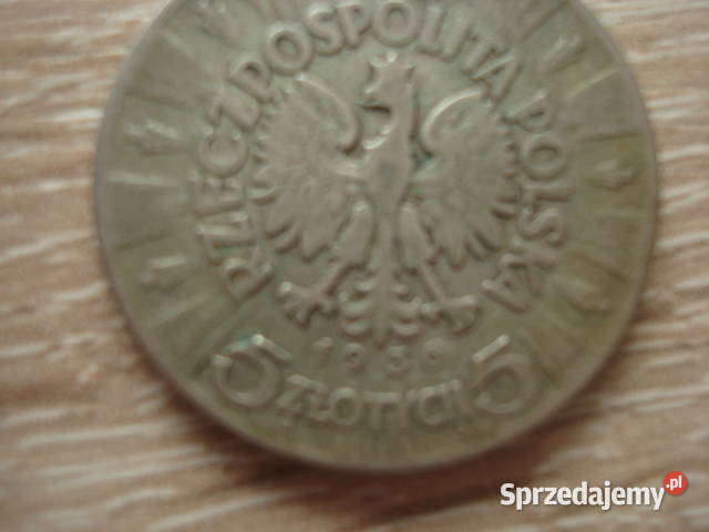 Moneta srebrna Piłsudski 5 z 1936 r Bądkowo