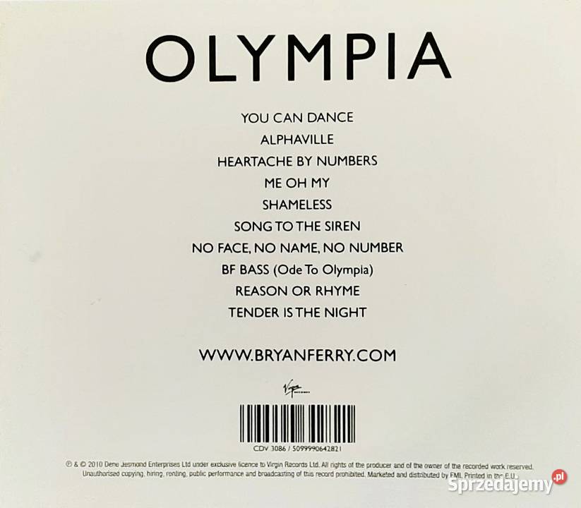 Album CD BRYAN FERRY Album Olympia 1 płyta Kraków