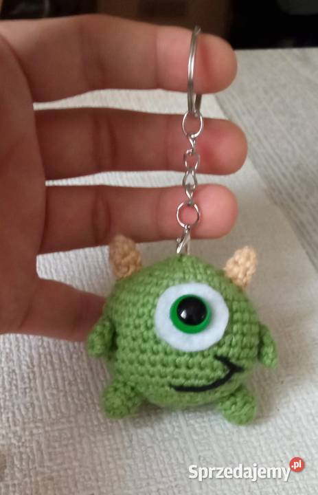 Mike Wazowski wykonany na szydełku brelok łódzkie Łask