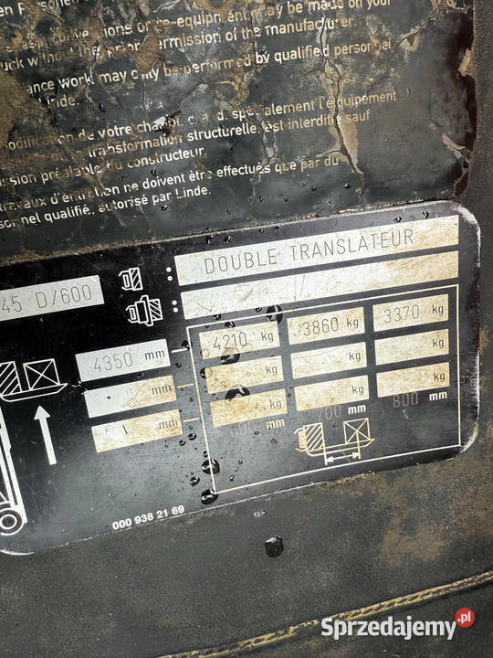 wózek widłowy terenowy LINDE H45D Perkins 4500 Działoszyn