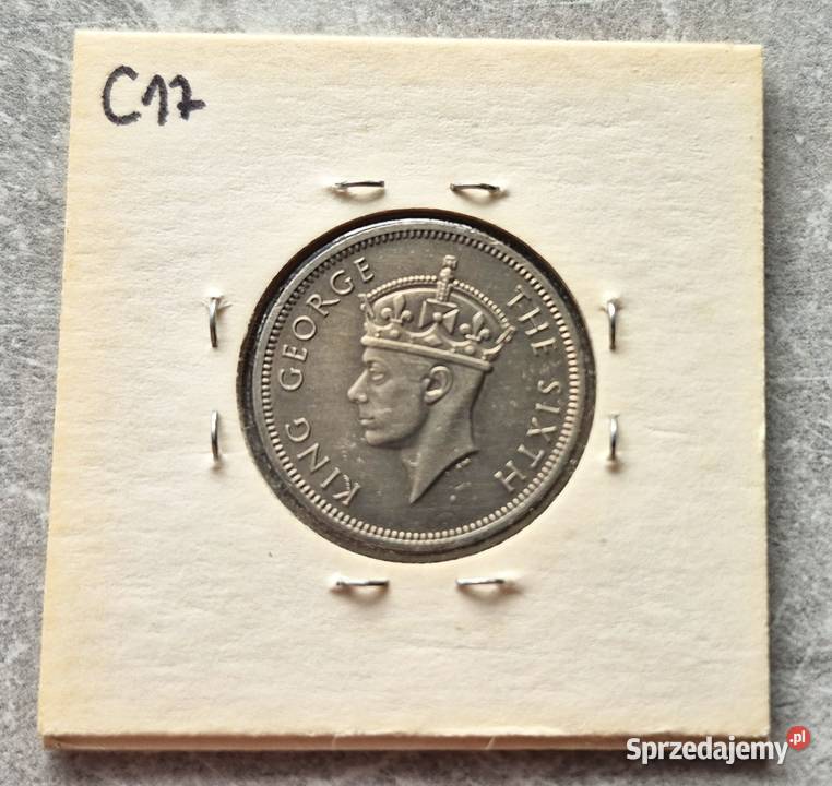 C17 HONGKONG 50 Cent 1951 r Jerzy VI Wola Kruszyńska