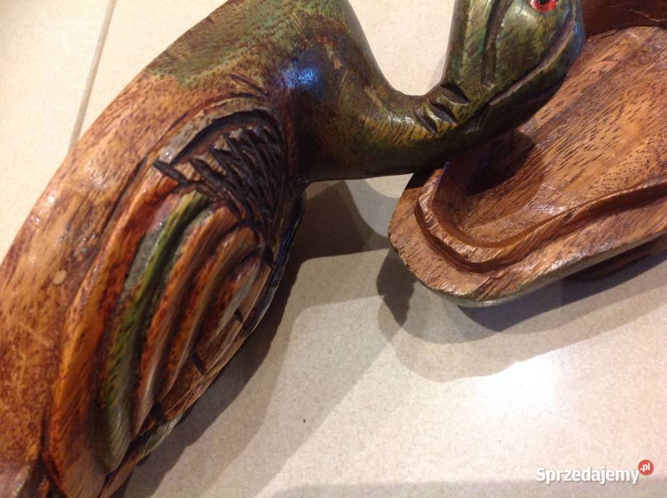 Kaczka Drewniana Malowana Szkatułka Stara