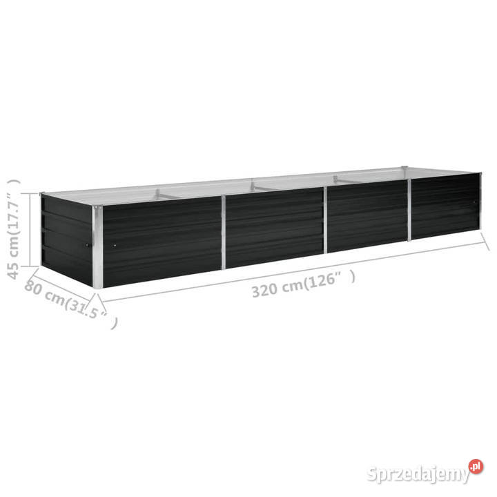 Podwyższona donica antracyt 320x80x45 Warszawa