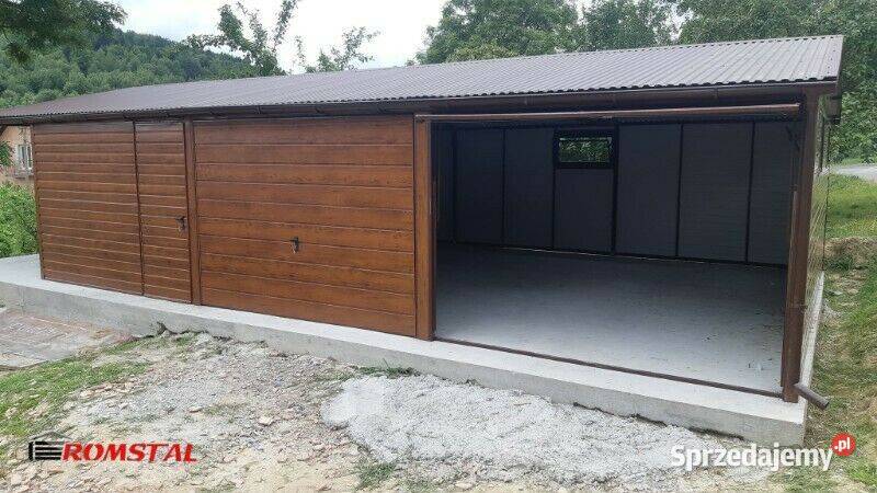 Garaż Blaszany Drewnopodobny 11x6m WIATA HALA Nieruchomości Kołbiel