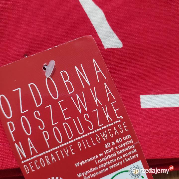 Poszewki świąteczne 40x40 na poduszkę czerwony Koszalin
