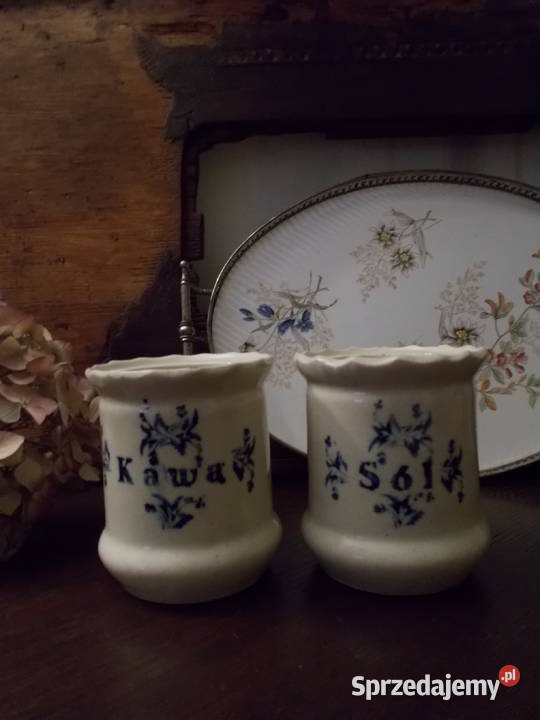 Unikalne Kamionkowe Pojemniki Sól Kawa Vintage Szczecin