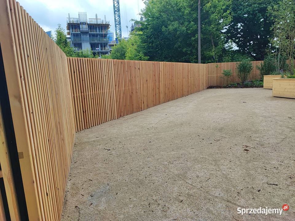Panel ogrodzeniowy lamelowy pionowy przęsło drewno Kalety sprzedam