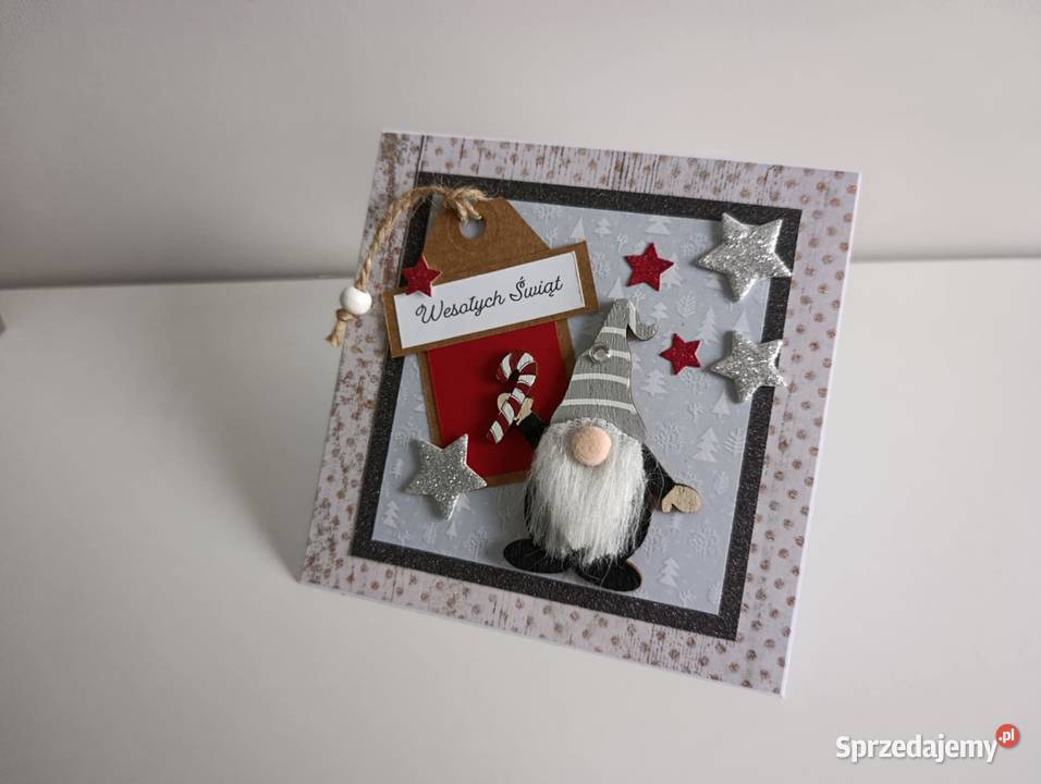 Kartka świąteczna ręcznie robiona na Boże Łódź