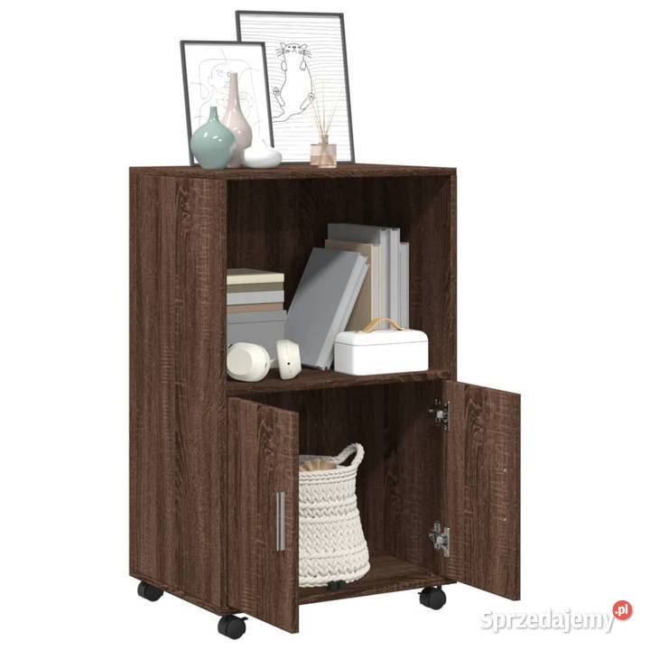 Szafka na kółkach brązowy dąb 55x40x91 WM853188 Warszawa