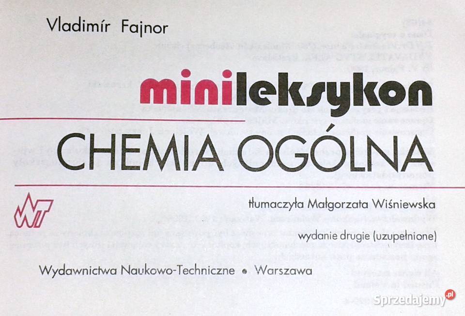 Chemia ogólna Mini leksykon Vladimir Fajnor Chełm