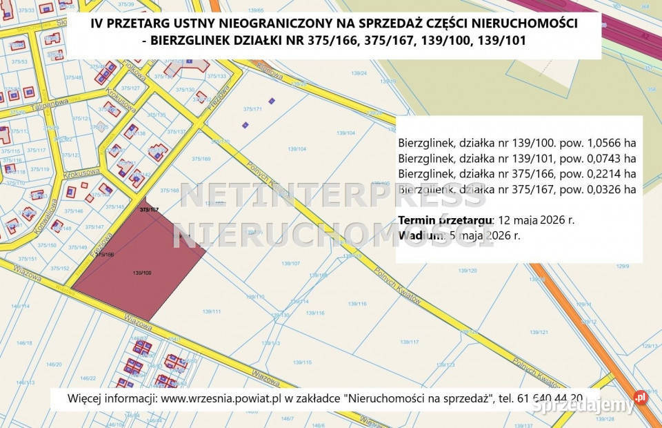 Sprzedam grunt Bierzglinek 13849m2 Grunty i działki sprzedam
