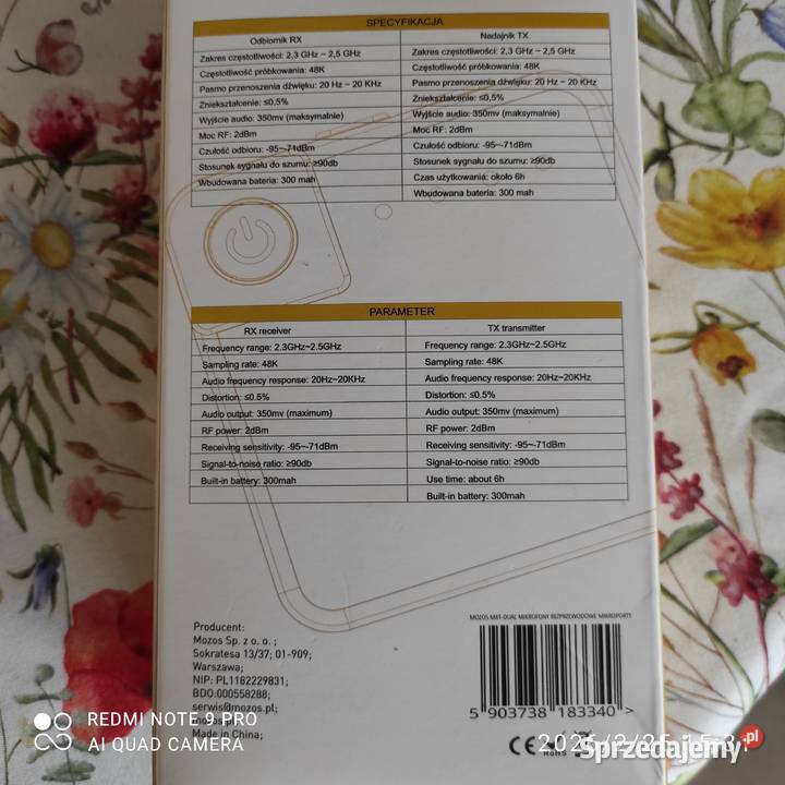 Mikrofony mikroporty Mozos MX 1 DUAL Wejherowo