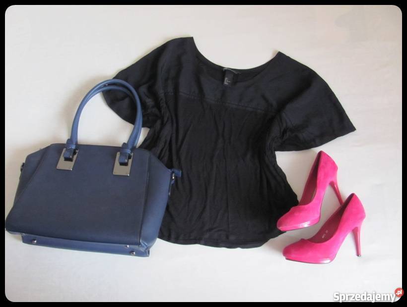 HM czarna bluzka ciekawy krój rozmiar czarny Płock