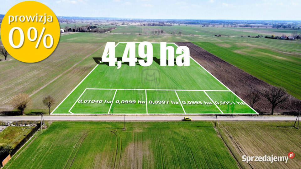 Grunt 449 ha z koncepcją 5 domów Jenin 0 asfalt sprzedam