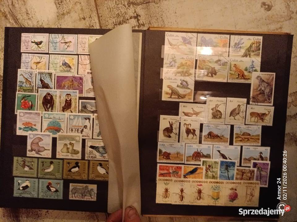 Znaczki klaser zwierzęta gady ptaki pieski kotki Krze Duże sprzedam