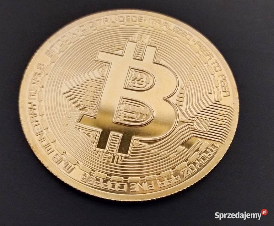Bitcoin moneta pamiątkowa pozłacana Wołomin
