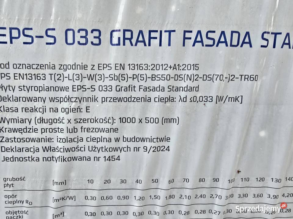 Styropian EPSS 033 GRAFIT FASADA gr 8 Wągrowiec