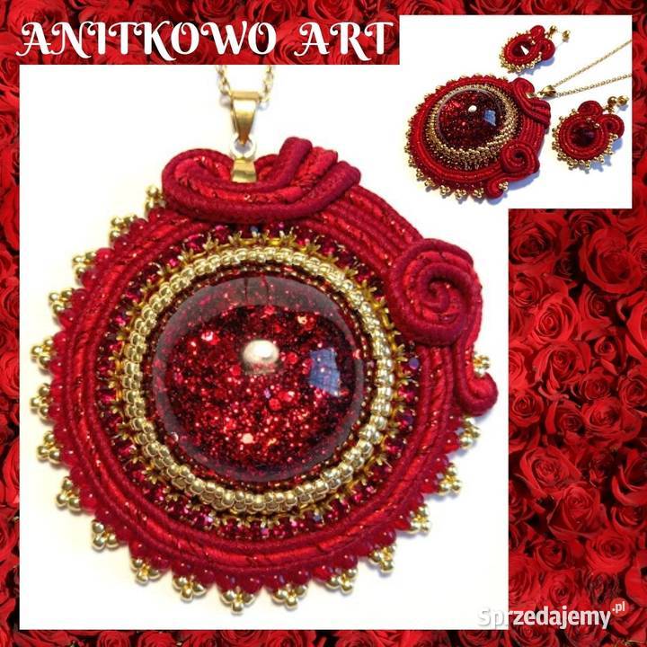 KOMPLET WIŚNIOWY Z MIENIĄCĄ ŻYWICĄ Ozdoby Warszawa