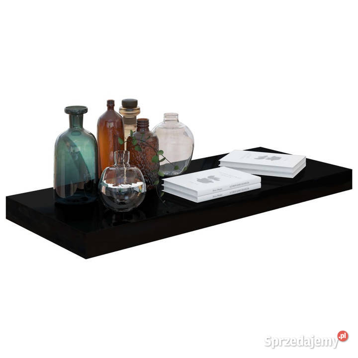 Półka ścienna wysoki połysk czarna 60x235x38 MDF Warszawa sprzedam