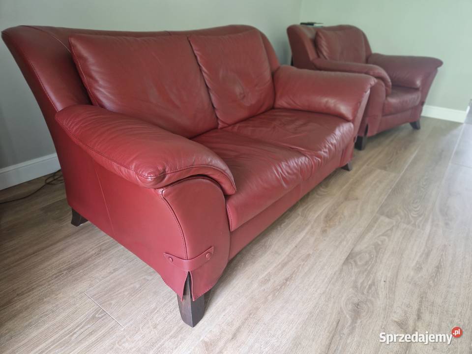 NATUZZI Włochy Sofa skórzana 2osobowa fotel Poznań