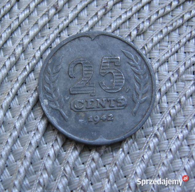 Holandia 25 Cent 1942r Cynk wielkopolskie Kalisz