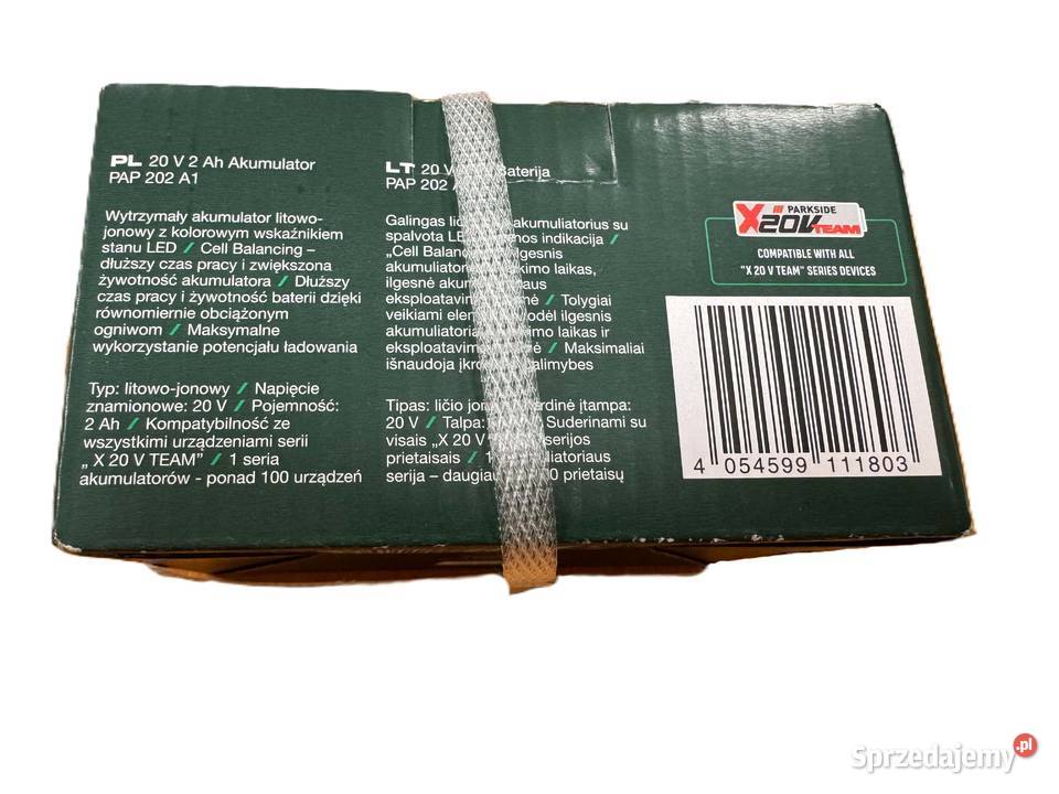 Akumulator LiIon Parkside 20 V 2 Ah Elbląg