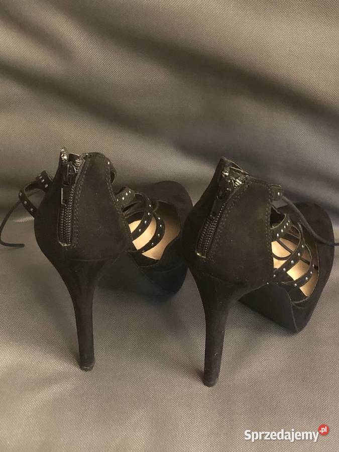 Buty szpilki czarne nobuk rozmiar 538 drugie Czółenka śląskie sprzedam