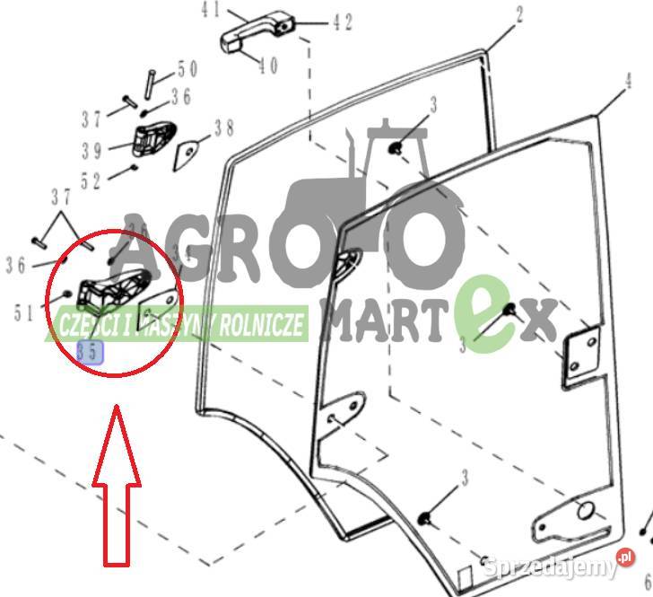 191206A3 87773440 191206A2 ZAWIAS DRZWI KABINY Wichrów