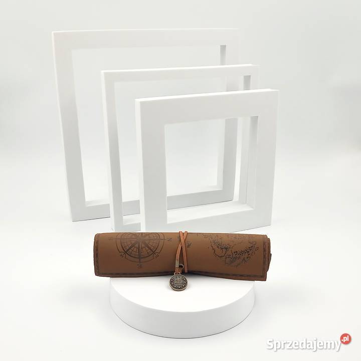 Piórnik szkolny zwijany skórzany mapa skarbów Zawiercie