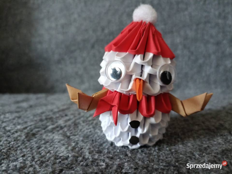 Bałwanek Origami Modułowe 3D Rękodzieło pomorskie Kwidzyn