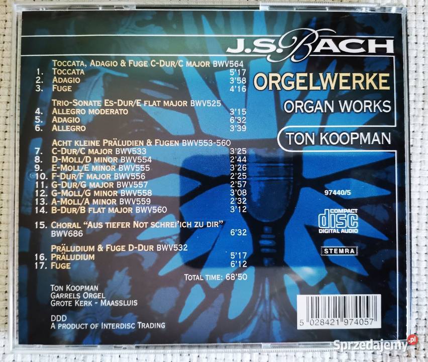 J S BACH muzyka organowa 6 CD Płyty i kasety Muzyka Ząbki
