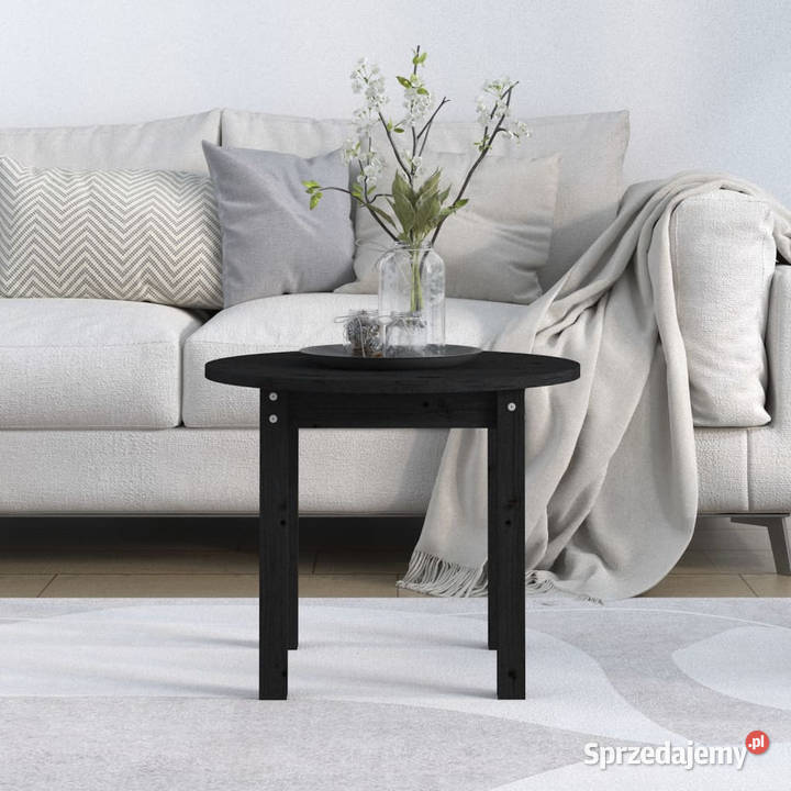Stolik kawowy czarny 55x45 lite drewno sosnowe Warszawa