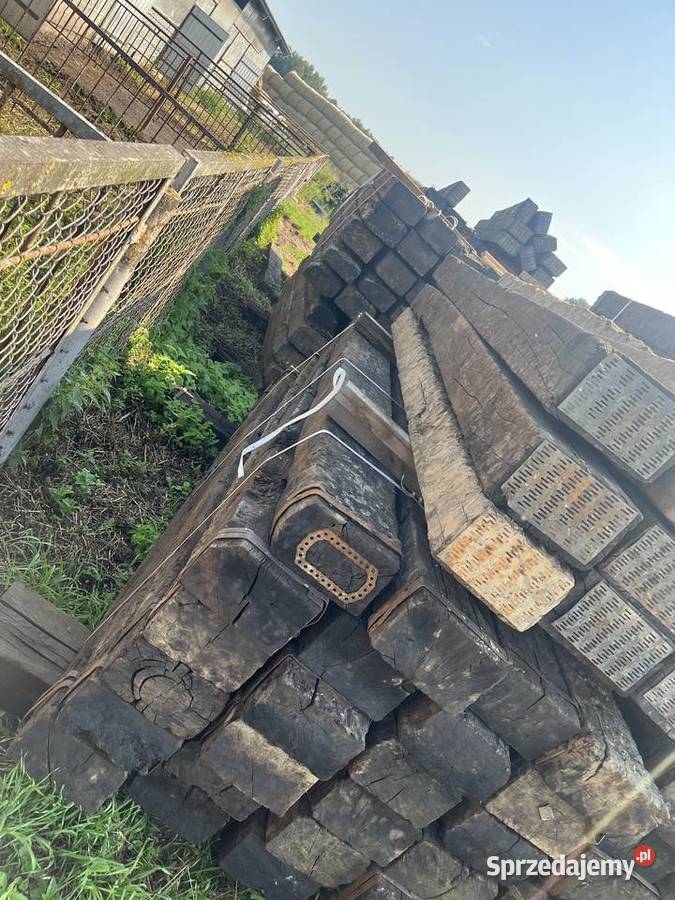Podkłady drewniane dębowe słupki bale palisada Dom i Ogród łódzkie Majaczewice