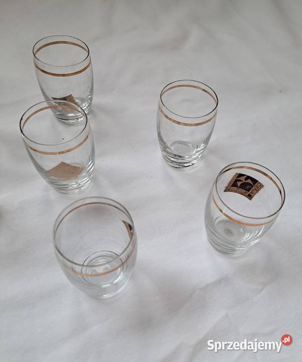 Kieliszki PRL małe 9 sztuk Brzesko