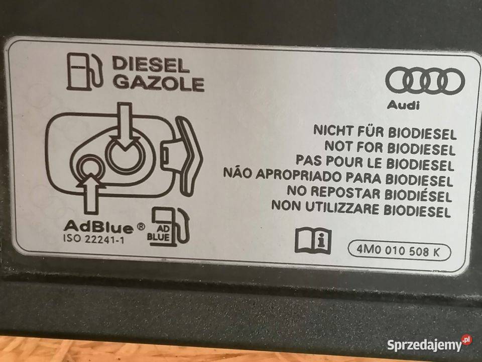 AUDI A4 B9 KLAPKA WLEWU PALIWA 8W0809906A Pleszew