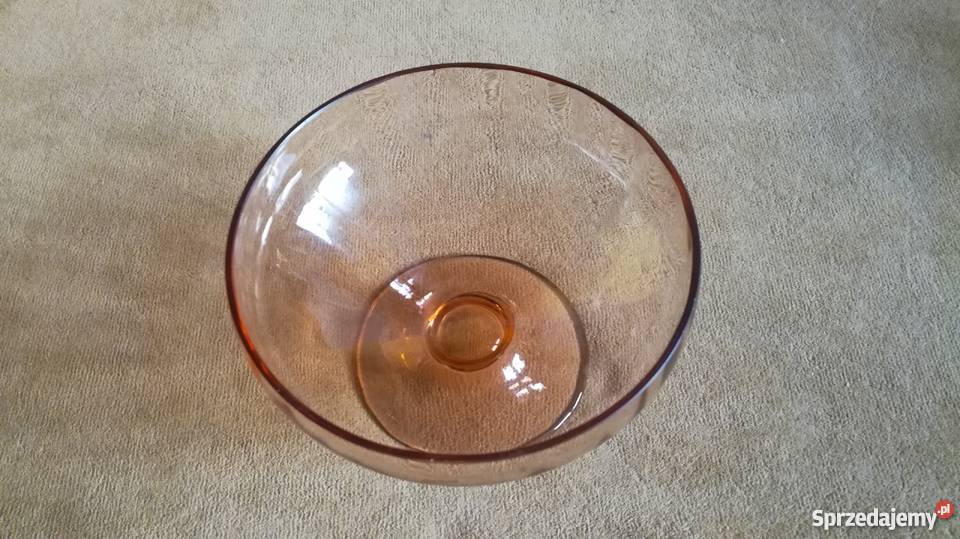 Patera łososiowe stare szkło Nysa