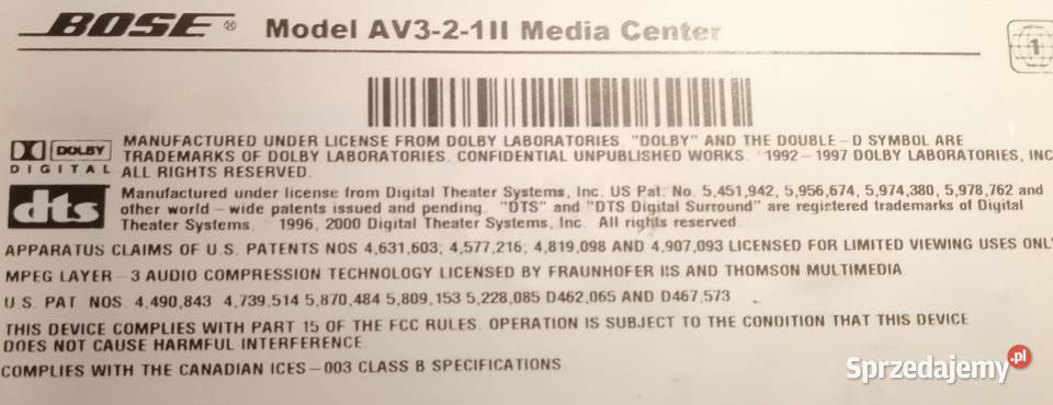 DVD center Bose AV321 II Media